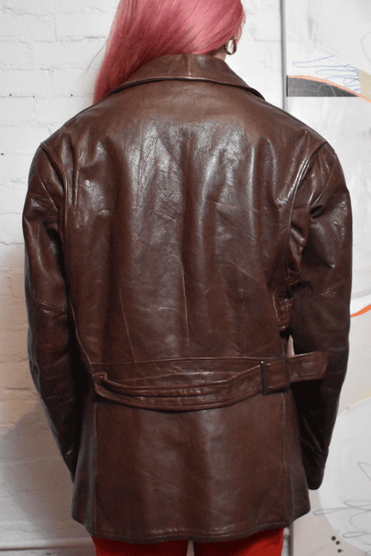 Vintage 1940s "Kit Karson" Brown Pony Leather Jacket