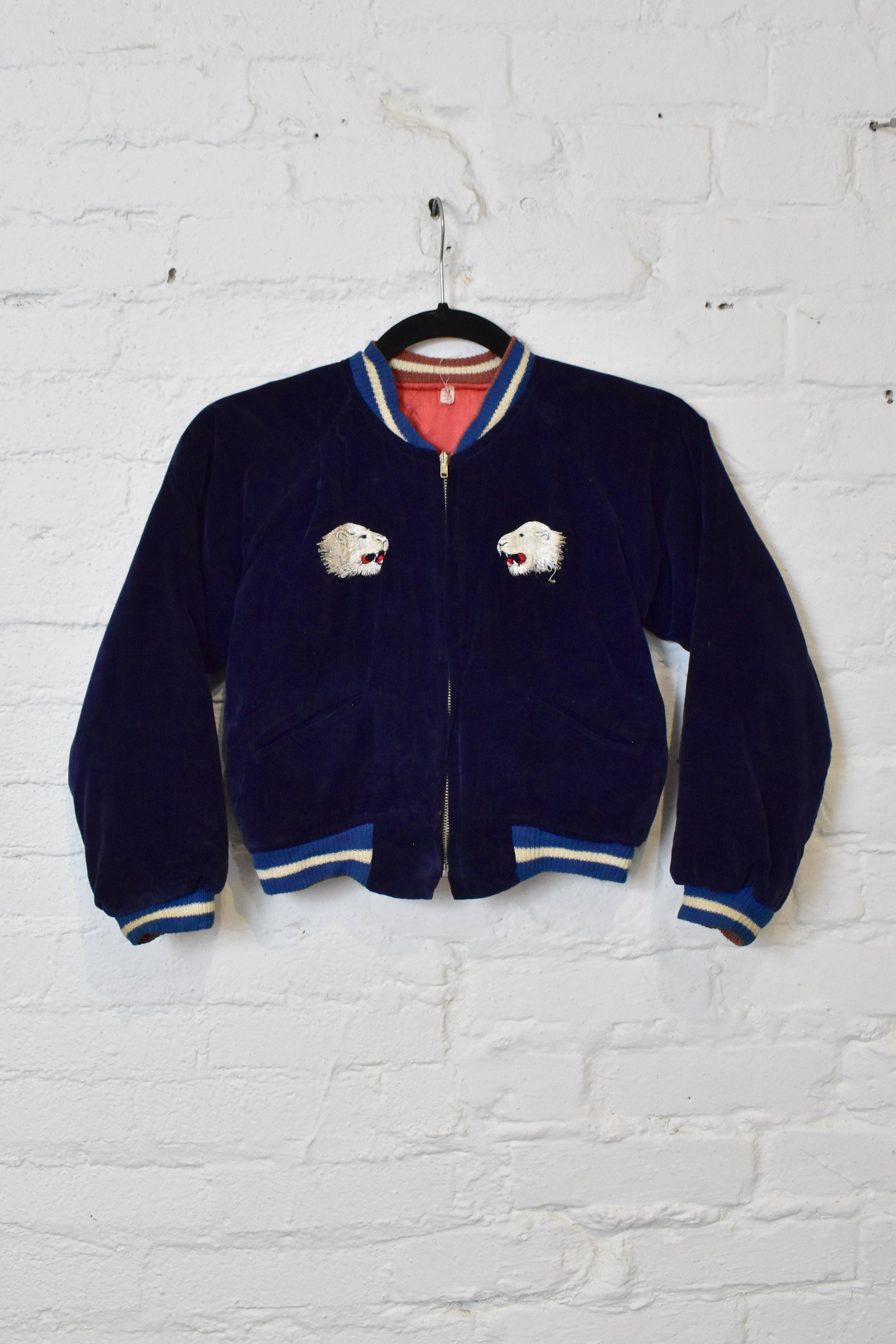 ジャケット・アウター 50s souvenir jacket THULE GREENLAND 1950's THULE GREENLAND SOUVENIR JACKET スカジャン 黒別珍