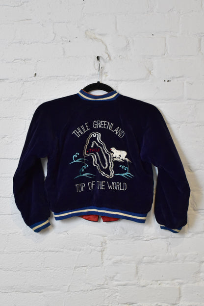 Vintage 1950s Thule Greenland Reversible Satin and Velvet Kids Souvenir Jacket