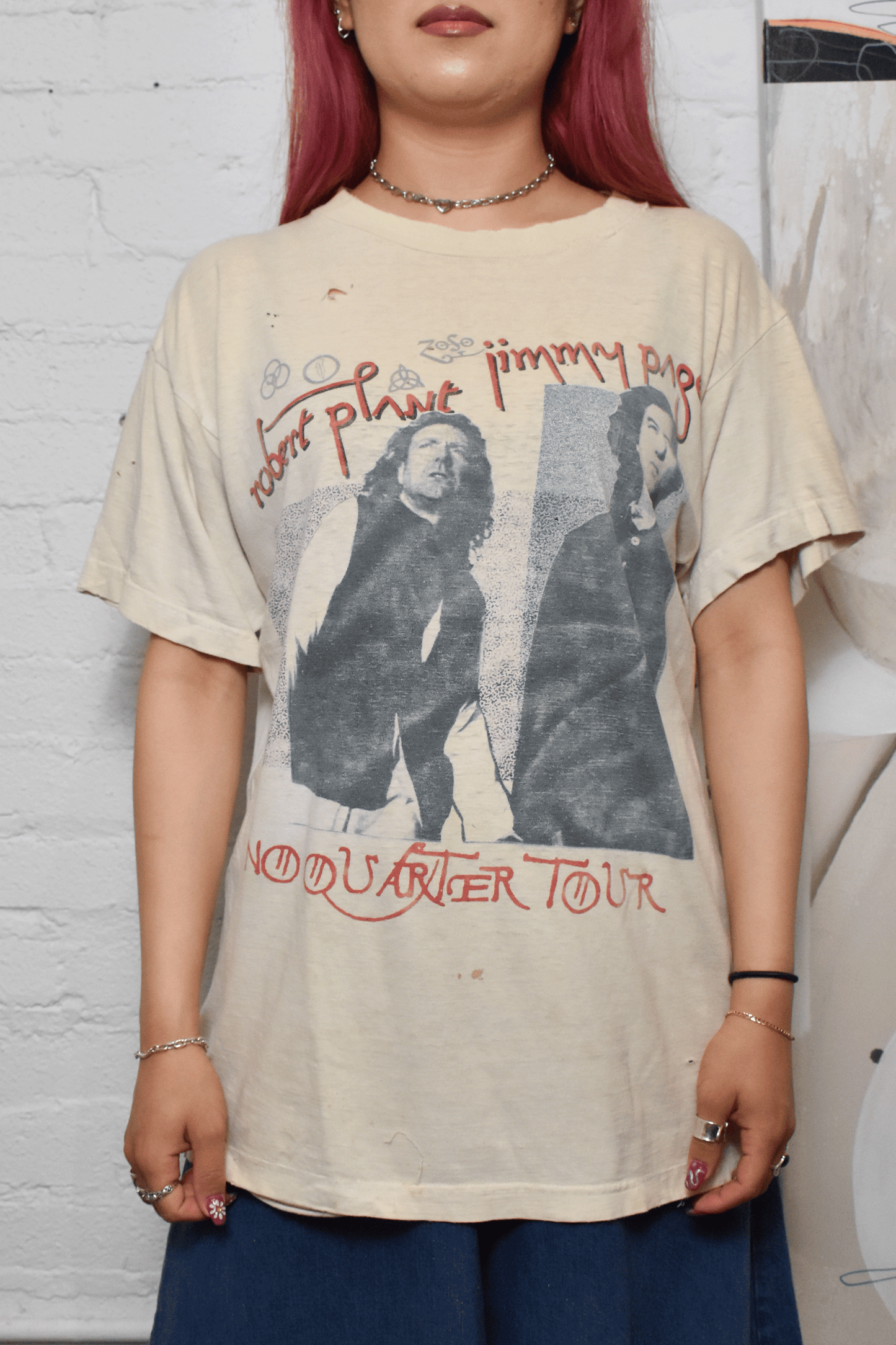Vintage 1990s "Jimmy Page Robert Plane No Quarter Tour" T-shirt