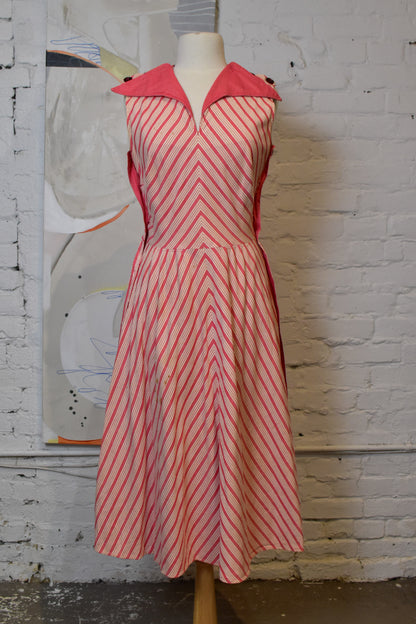 Vintage 1940s Cotton Reversible Summer Dress