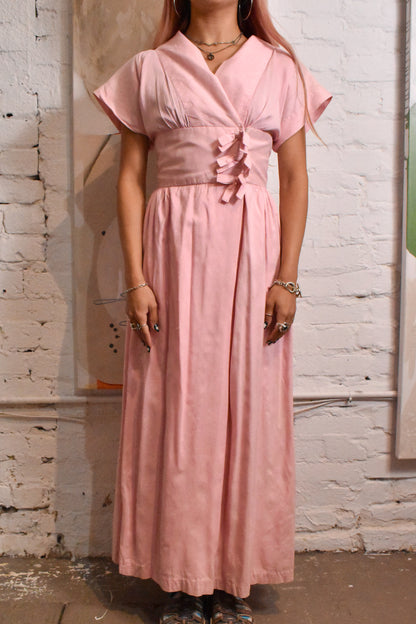 Vintage 1950s Wrap Pink Dress