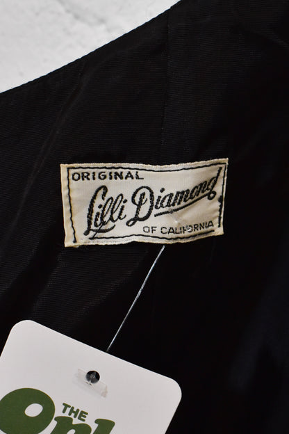 Vintage 1960s "Lilli Diamond" Black Tiered Ruffle Party Dress