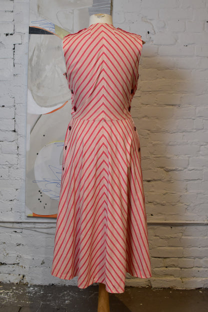 Vintage 1940s Cotton Reversible Summer Dress