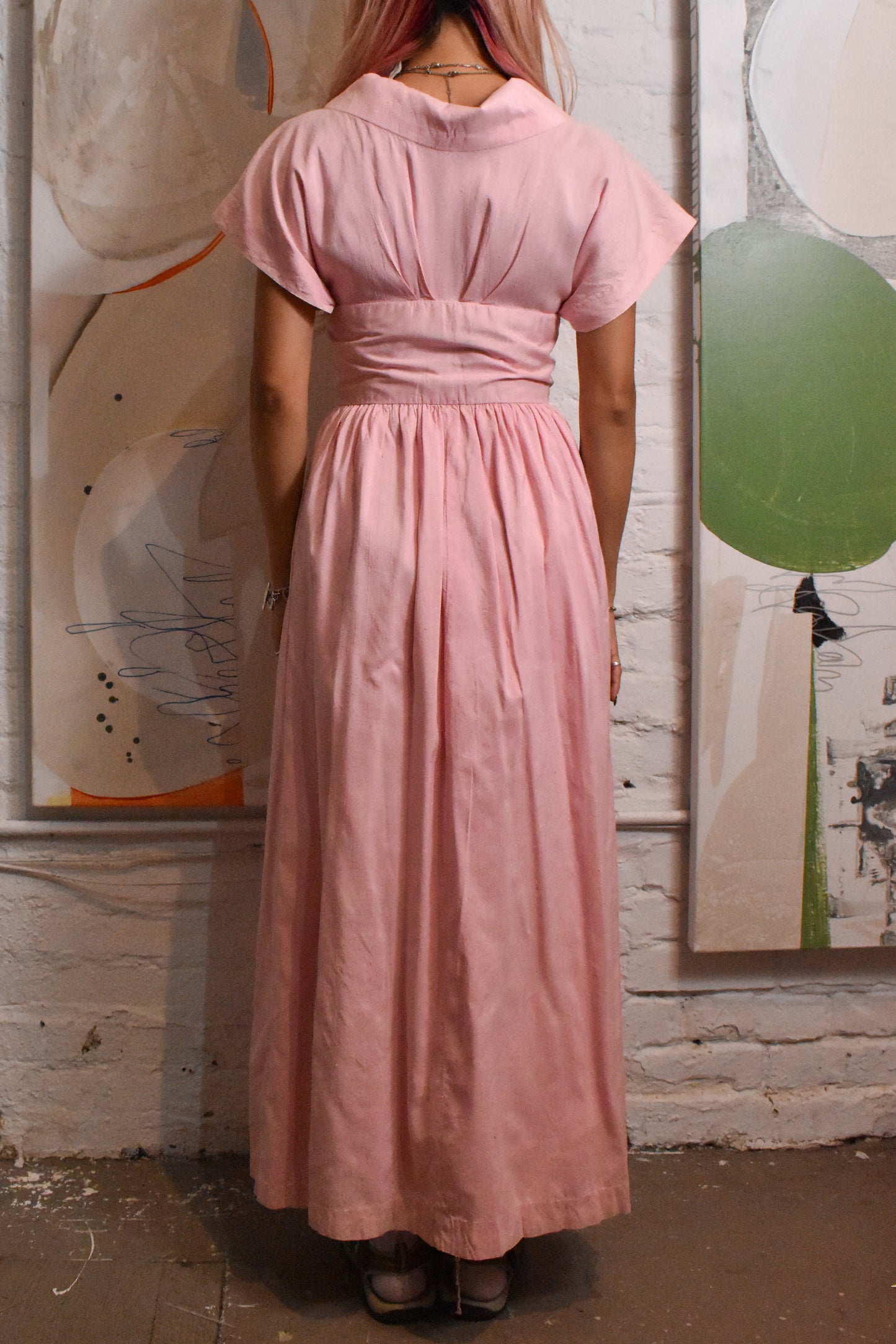 Vintage 1950s Wrap Pink Dress