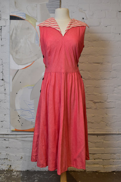 Vintage 1940s Cotton Reversible Summer Dress