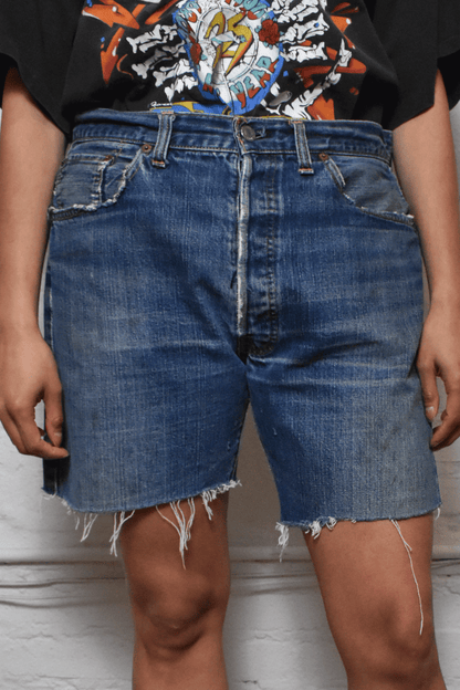 Vintage 1970s "Levi's 501" Big E Red Line Selvedge Cut-Off Shorts