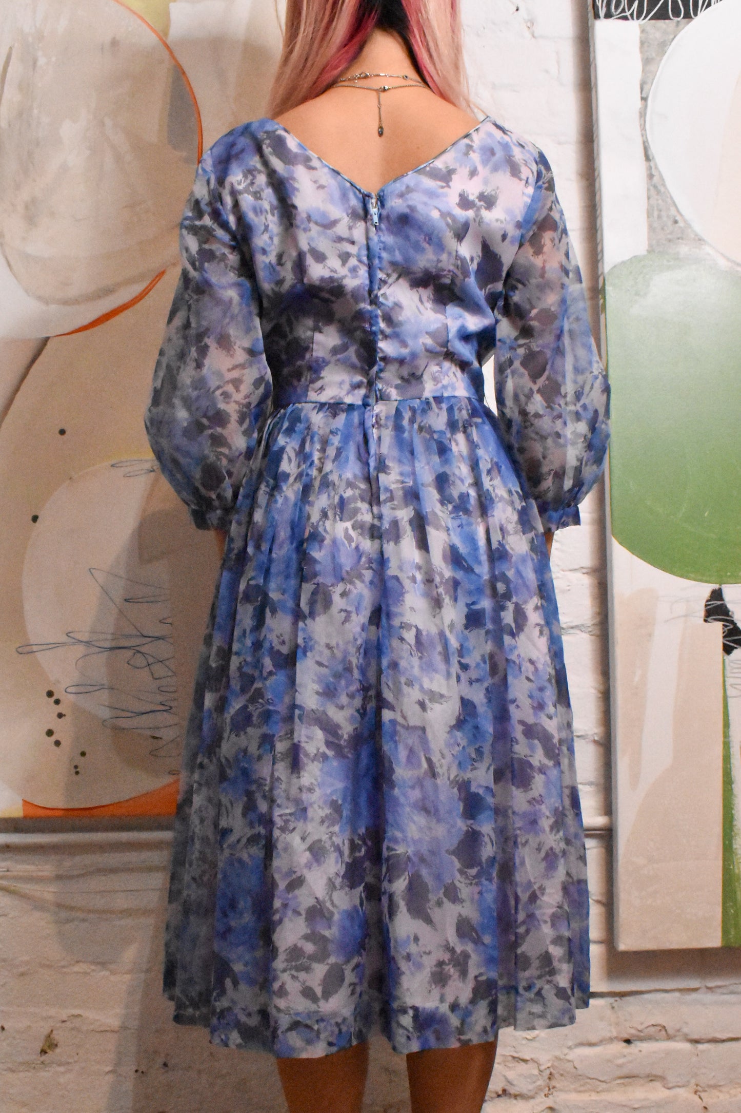 Vintage 1960s Floral Shirt Dress