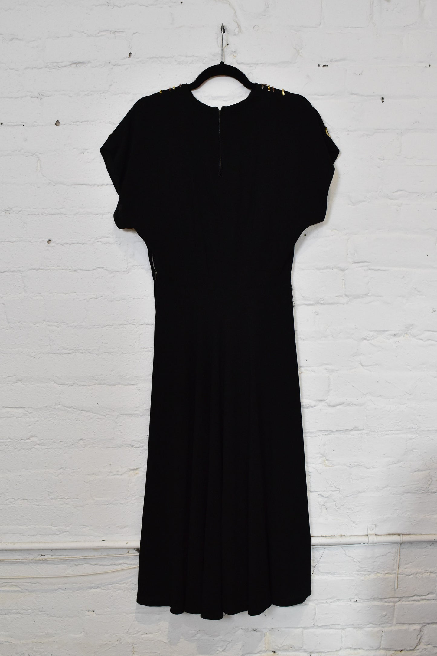 Vintage 1940s "Rose Creation" Gold Sequin Evening Party Dress