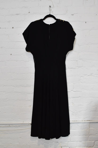 Vintage 1940s "Rose Creation" Gold Sequin Evening Party Dress