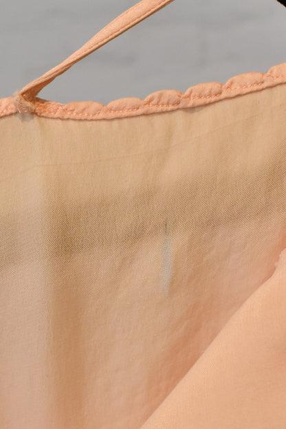 Vintage 1930s 1940s "Gaynite" Peach Silk Slip