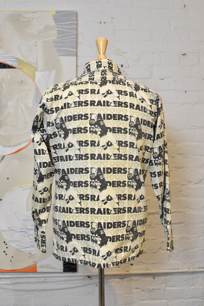 Vintage 1970s Oakland Raiders NFL Printed Button Down Shirt