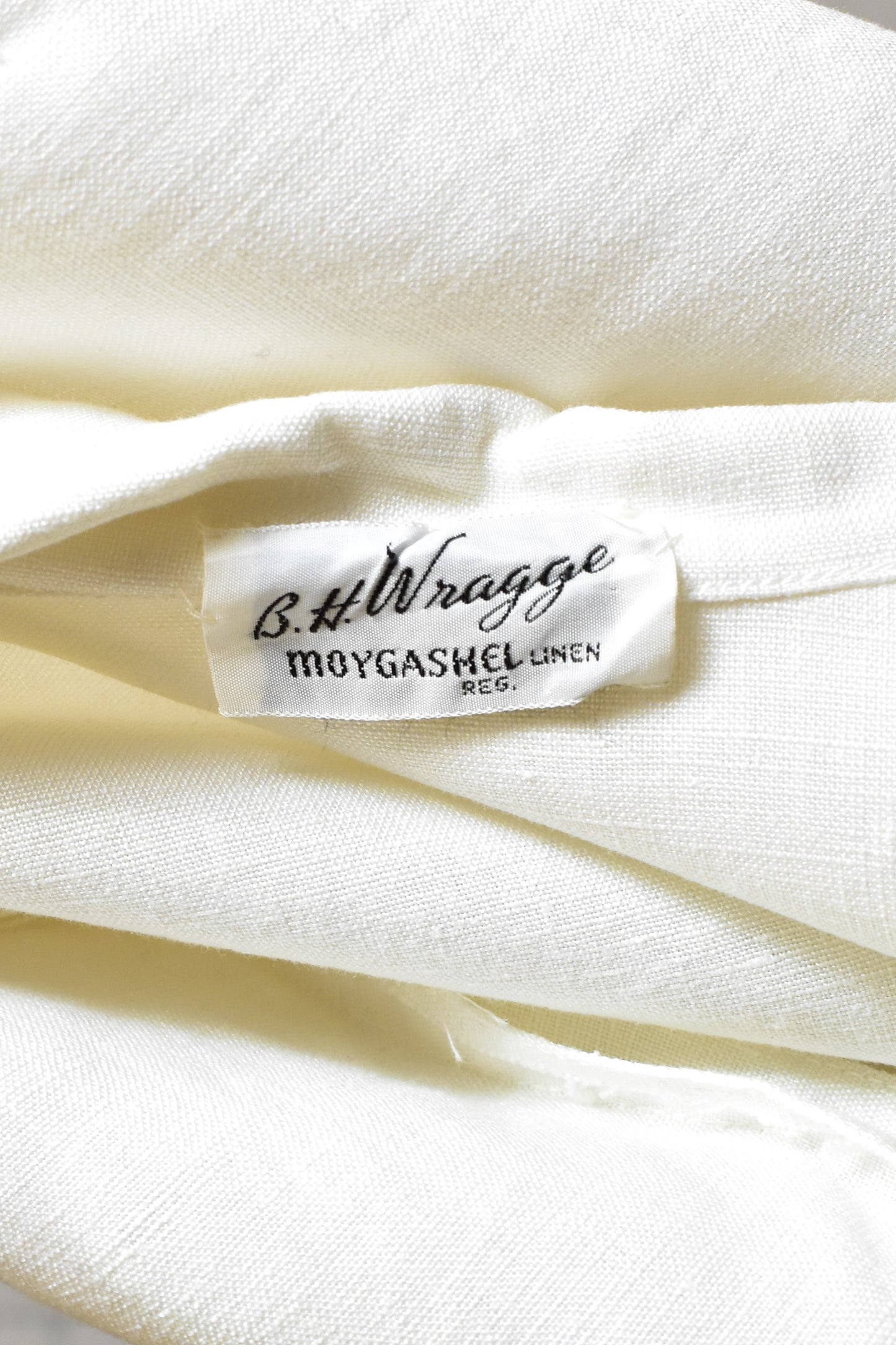 Vintage 1940s "B.H. Wragge Moygashel" White Linen Blouse