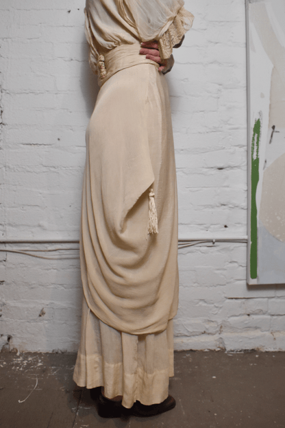 Antique Edwardian Ivory Silk Dress