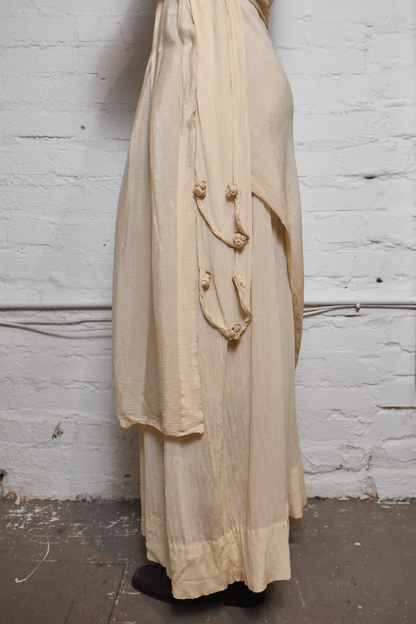 Antique Edwardian Ivory Silk Dress