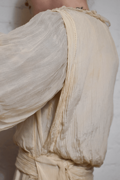 Antique Edwardian Ivory Silk Dress