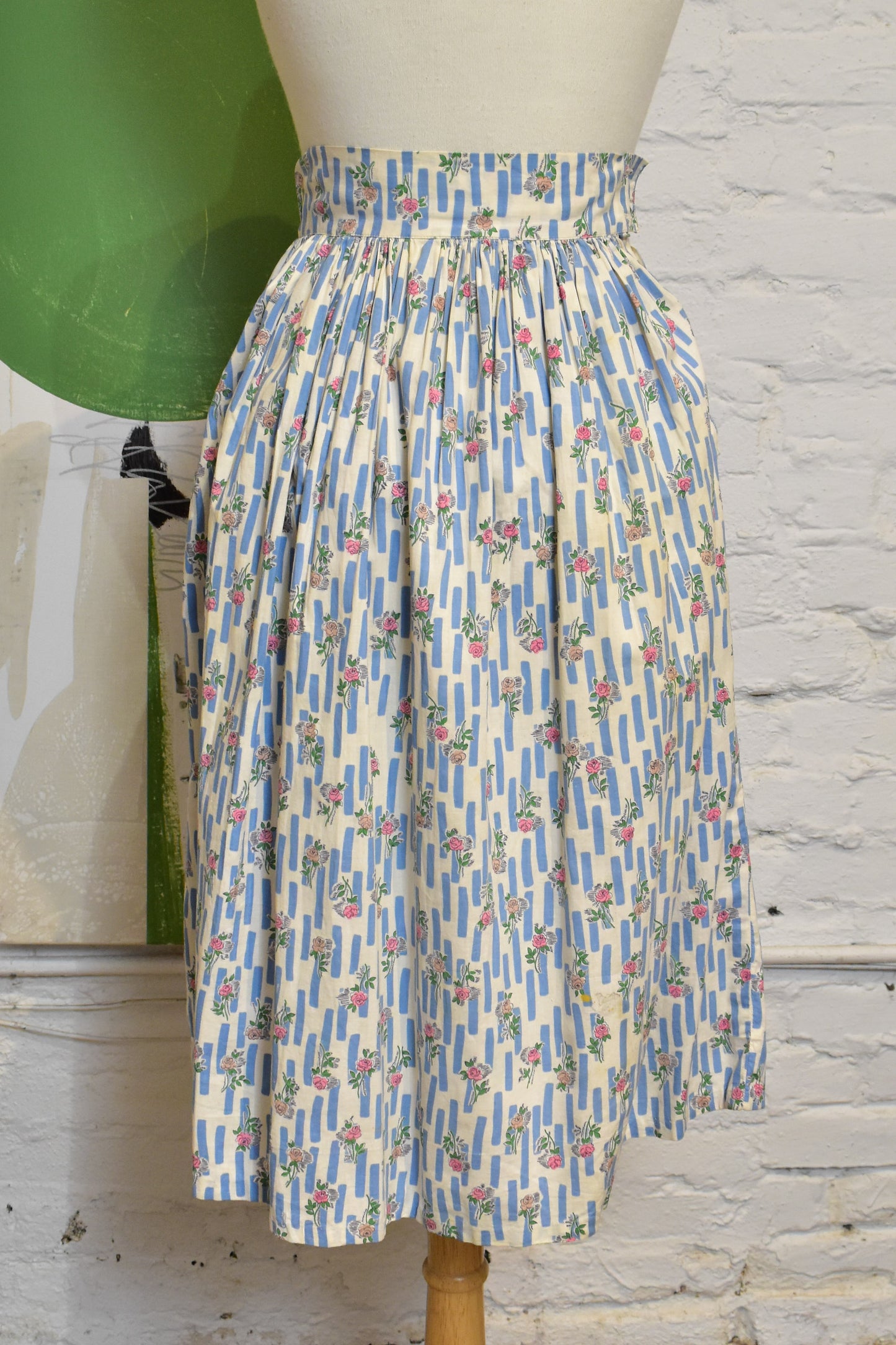 Vintage 1950s Floral Cotton Skirt