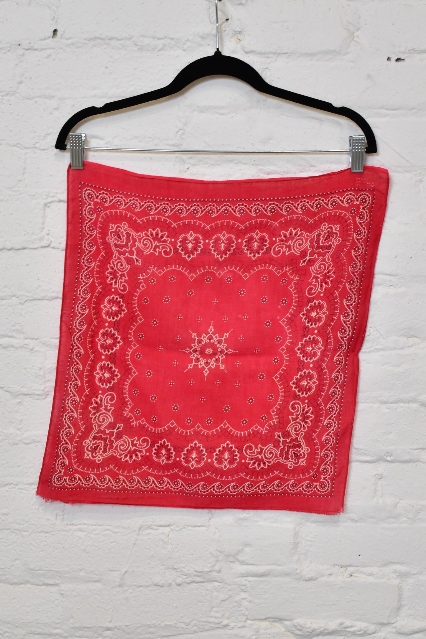 Vintage 1950s Classic Fast Color Red Bandana