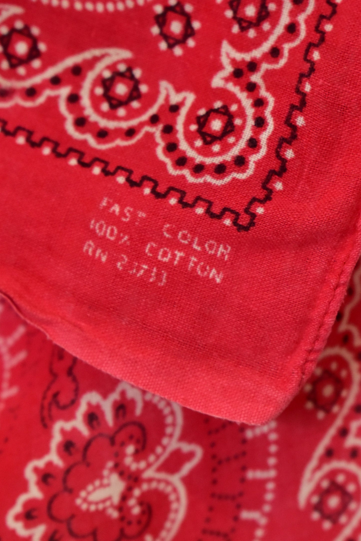 Vintage 1950s Classic Fast Color Red Bandana