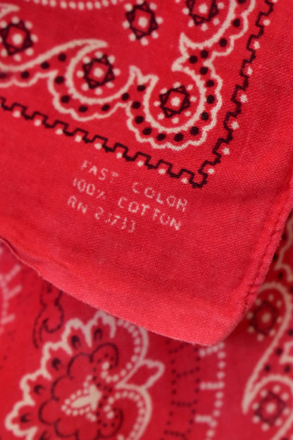 Vintage 1950s Classic Fast Color Red Bandana