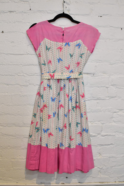 Vintage 1940s Butterfly Print Dress