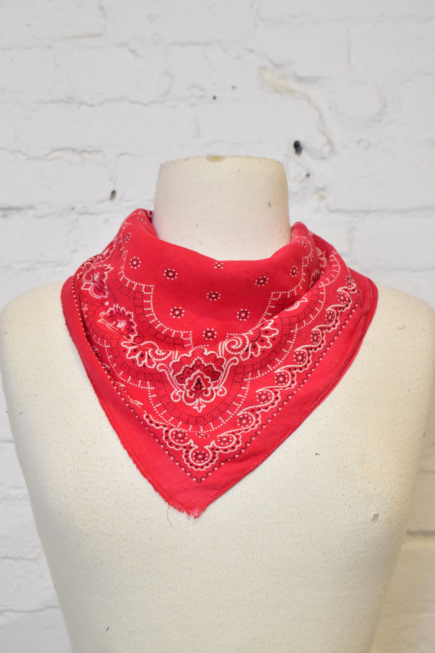 Vintage 1950s Classic Fast Color Red Bandana