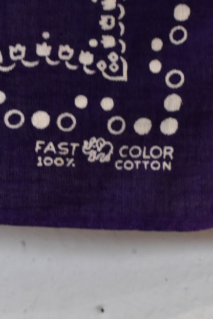 Vintage 1950s Navy Blue Trunk Up Bandana