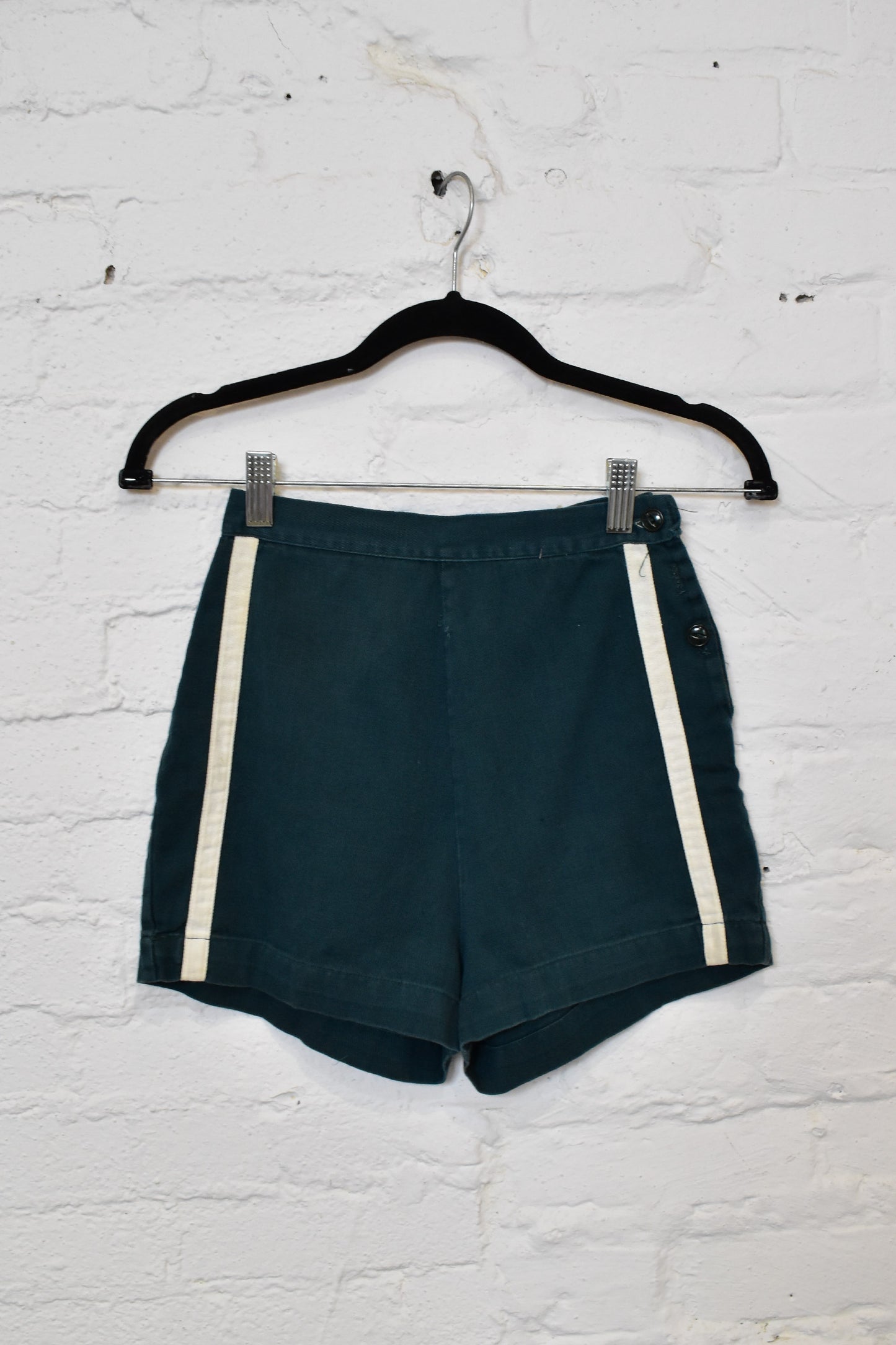 Vintage 1950s 1960s Girl Scout Side Button Striped Shorts