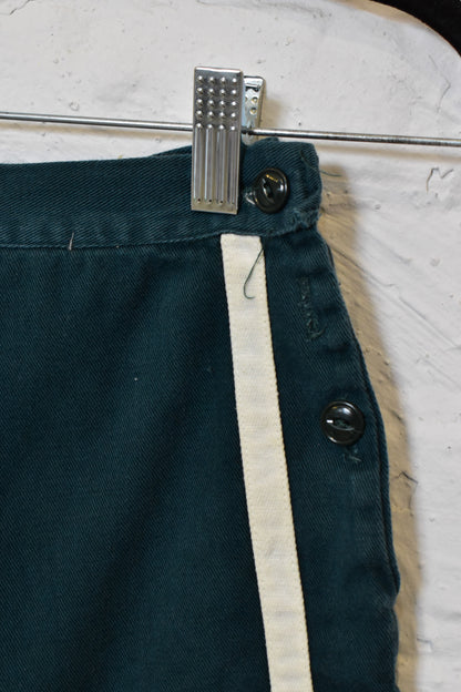 Vintage 1950s 1960s Girl Scout Side Button Striped Shorts