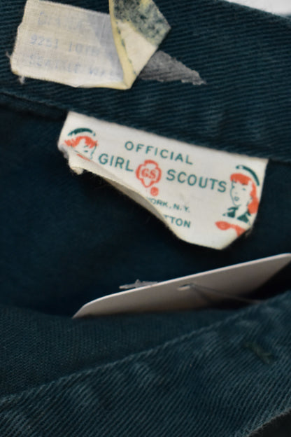 Vintage 1950s 1960s Girl Scout Side Button Striped Shorts