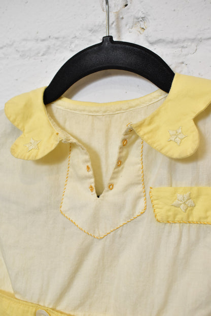 Vintage 1930s Boys Yellow Cotton Romper Playsuit