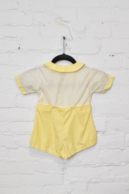 Vintage 1930s Boys Yellow Cotton Romper Playsuit