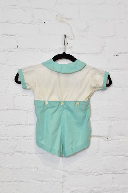 Vintage 1930s Boys Cotton Playsuit Romper Outfit