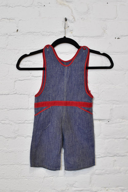 Antique 1910s Children's Wabash Indigo Jumpsuit Overalls