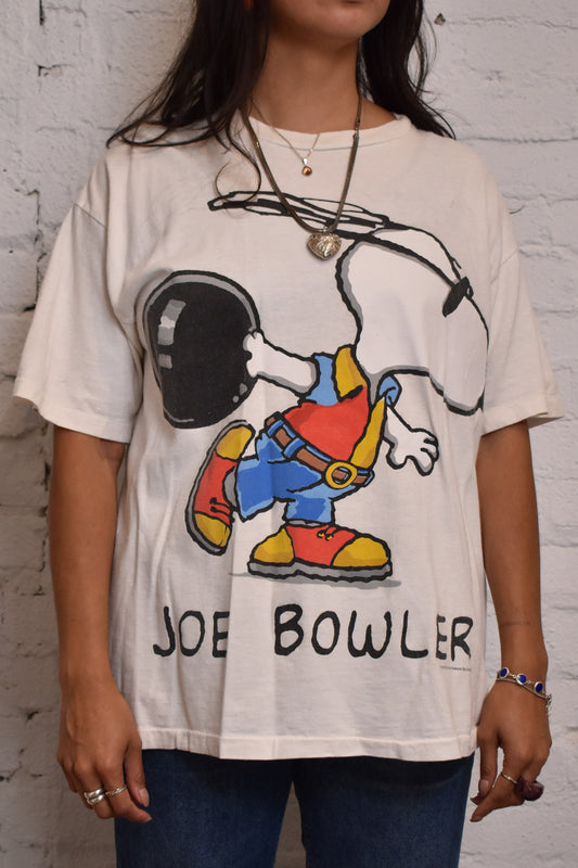 Vintage 1990s Joe Bowler Snoopy Bowling T-shirt