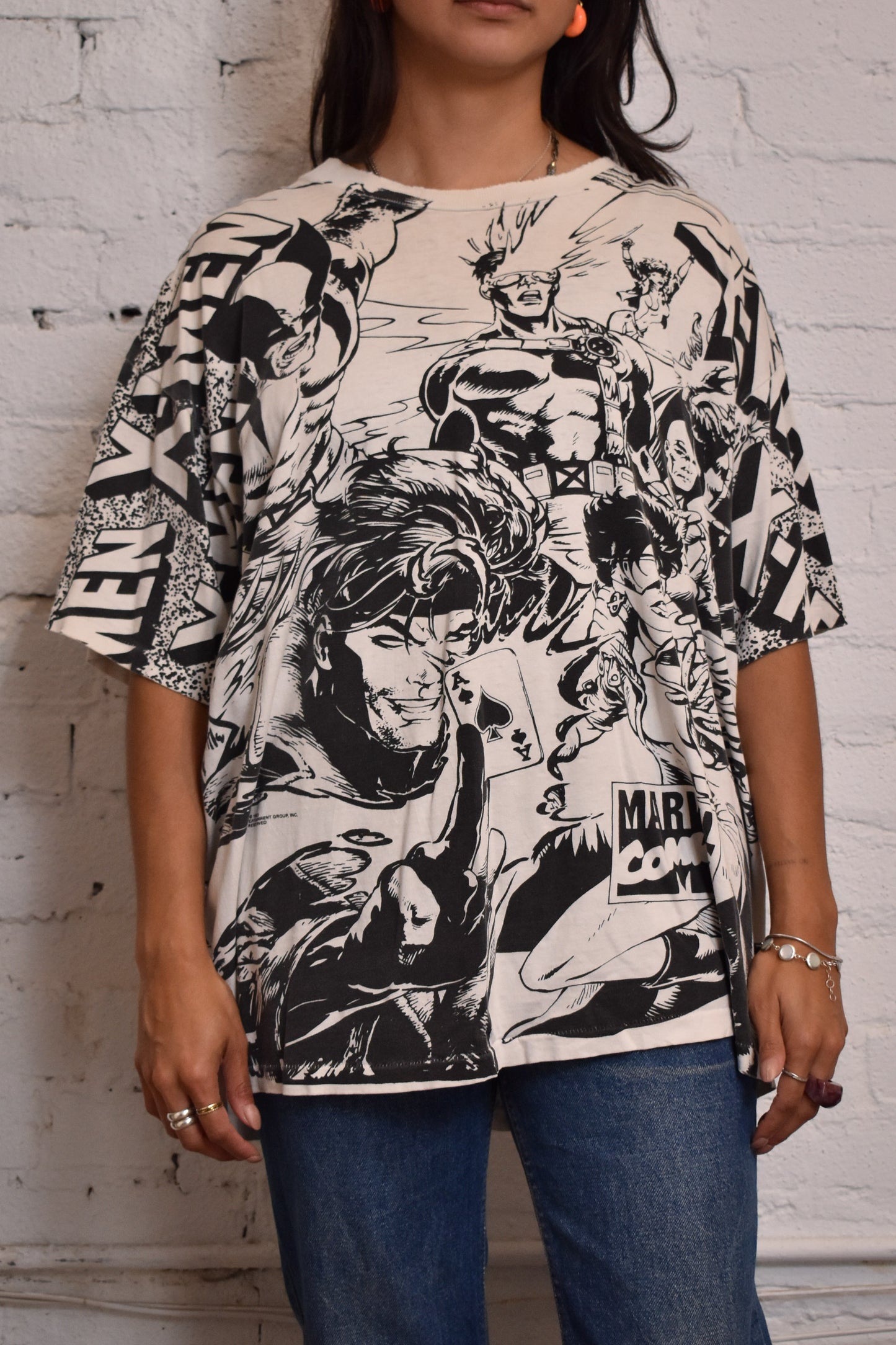 Vintage 1993 X Men Marvel Comics All Over Print T-shirt