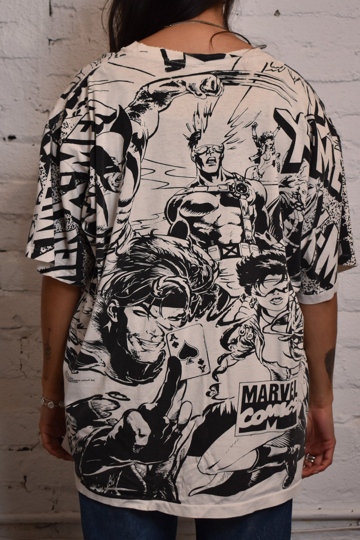 Vintage 1993 X Men Marvel Comics All Over Print T-shirt