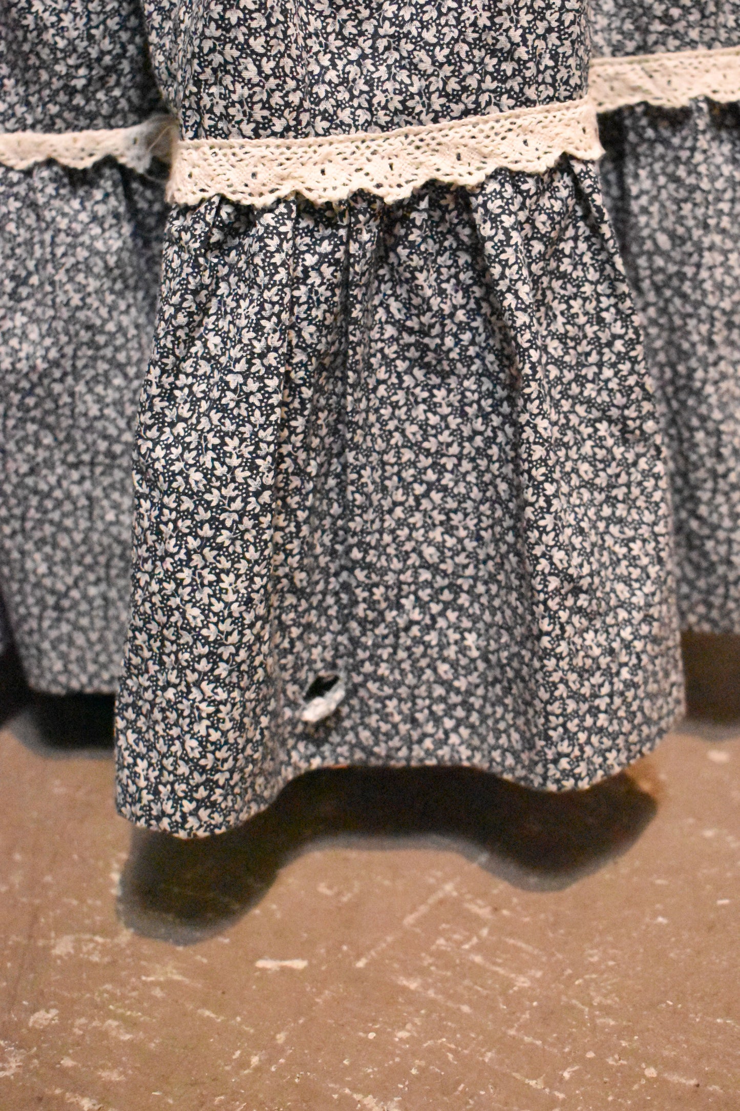 Vintage 1970s "Gunne Sax" Leaf Print Petticoat Dress