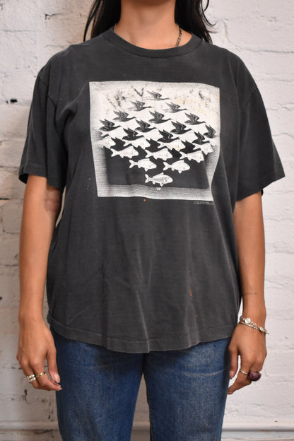 Vintage 80s "M.C. Escher" Sky Water T-shirt