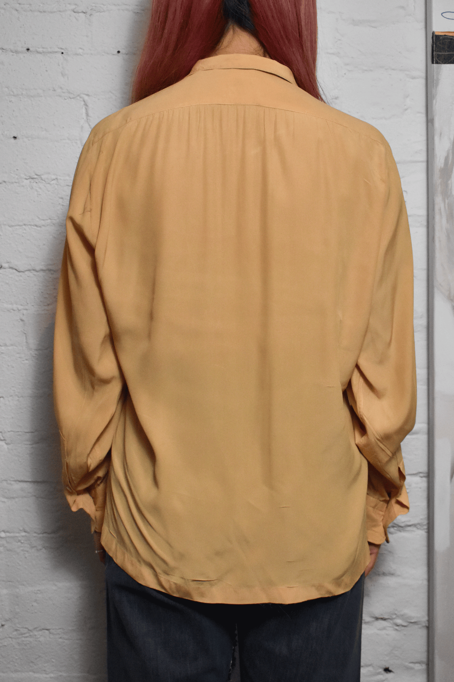 Vintage "K. Tani" Silk Caramel Shirt