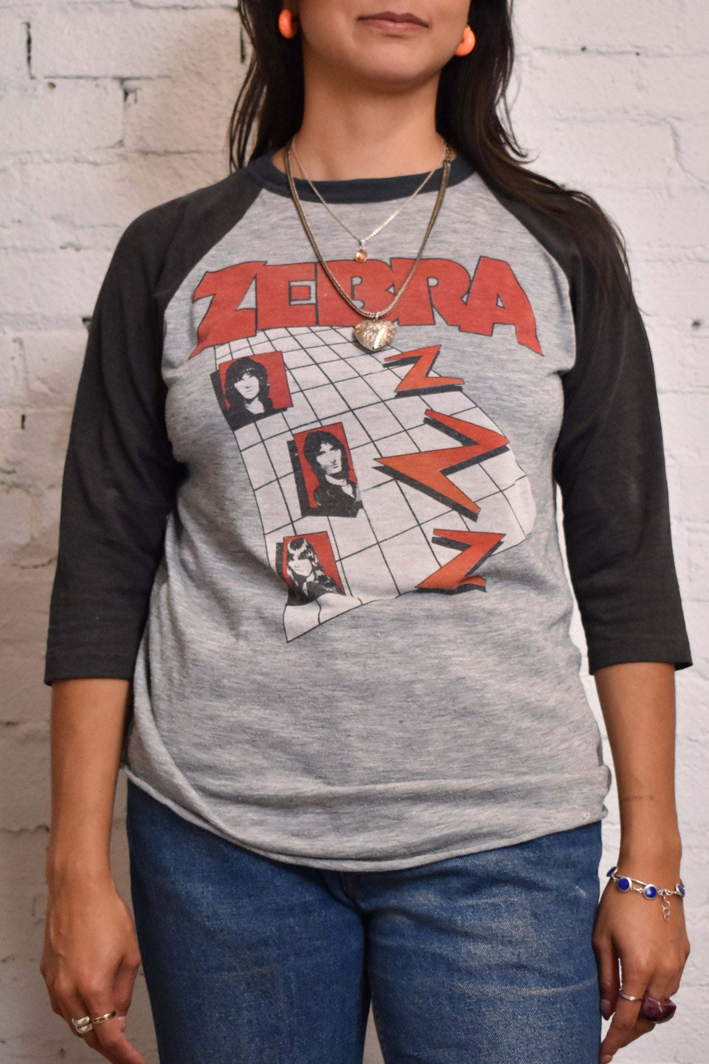 Vintage 1984 Zebra Band Raglan T-shirt