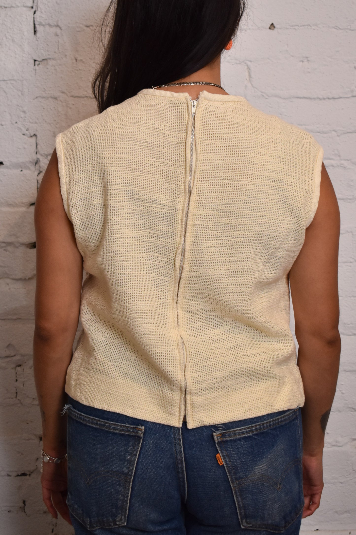 Vintage 1950s Cream Vest Top