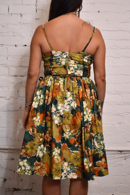 Vintage 1950s Candy Jones California Floral Dress