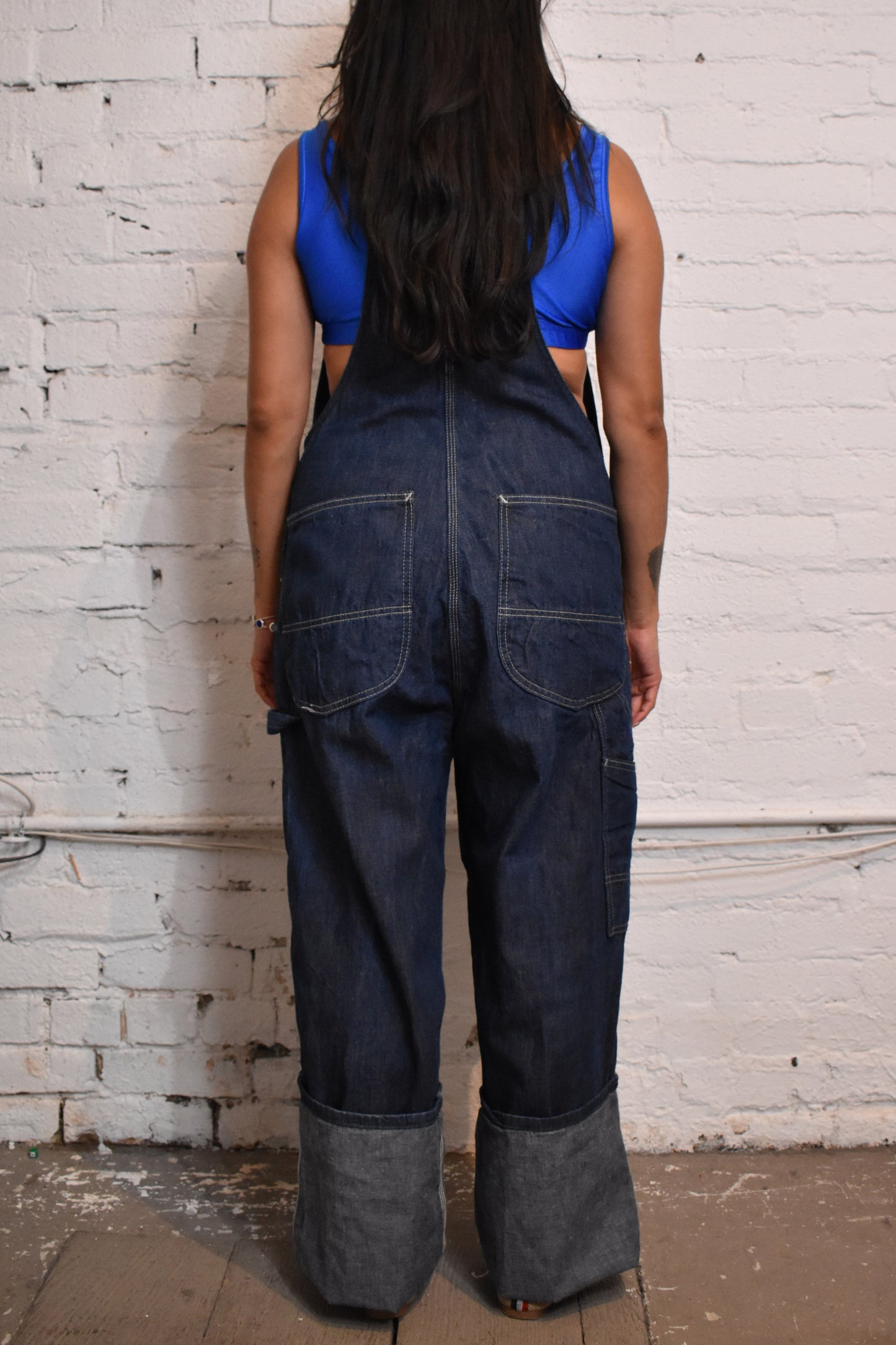 Vintage 1960s/70s Lee Overalls Dark Wash Denim