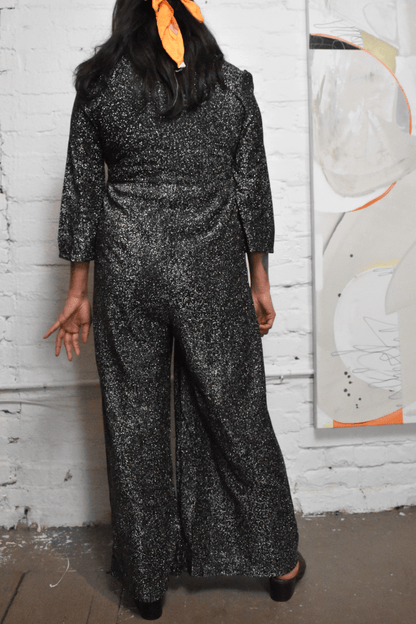 Vintage 1970s "Mitchell" Silver Metallic Disco Jumpsuit