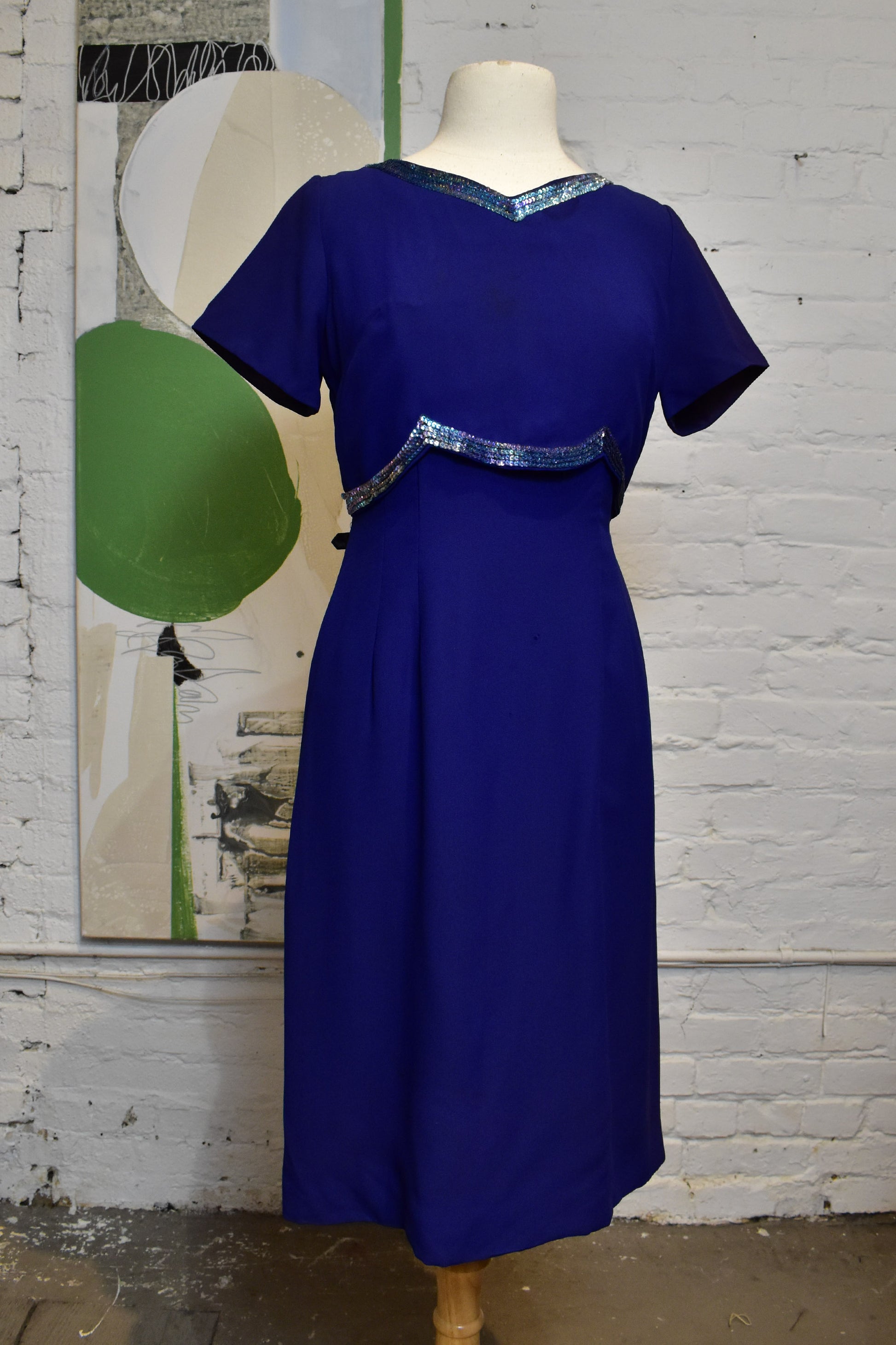 Vintage 1960's Blue Wiggle Dress The Only Vintage Vintage 1960's Blue Wiggle Dress The Only Vintage