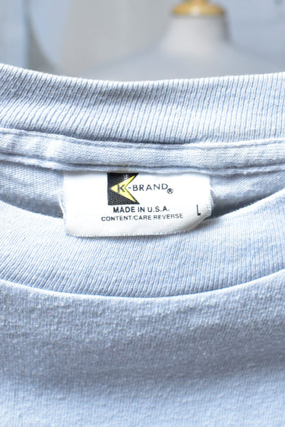 Vintage NBC Sports K-Brand Pocket T-Shirt | Made In USA | Light Blue Crewneck