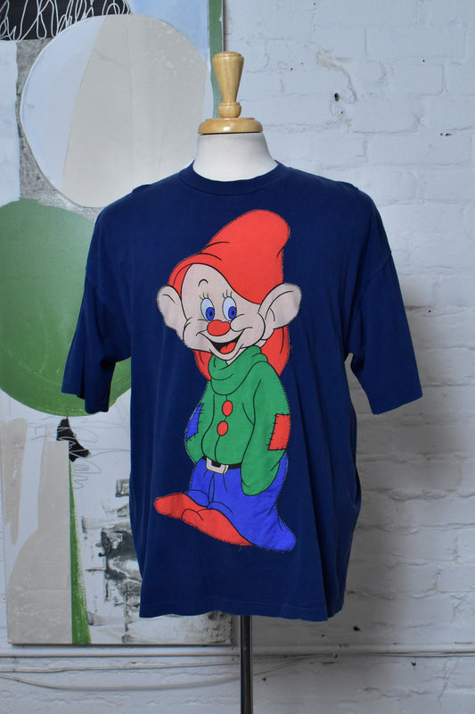 Vintage Fun-Tees Patchwork Snow White Dopey Dwarf Graphic T-Shirt