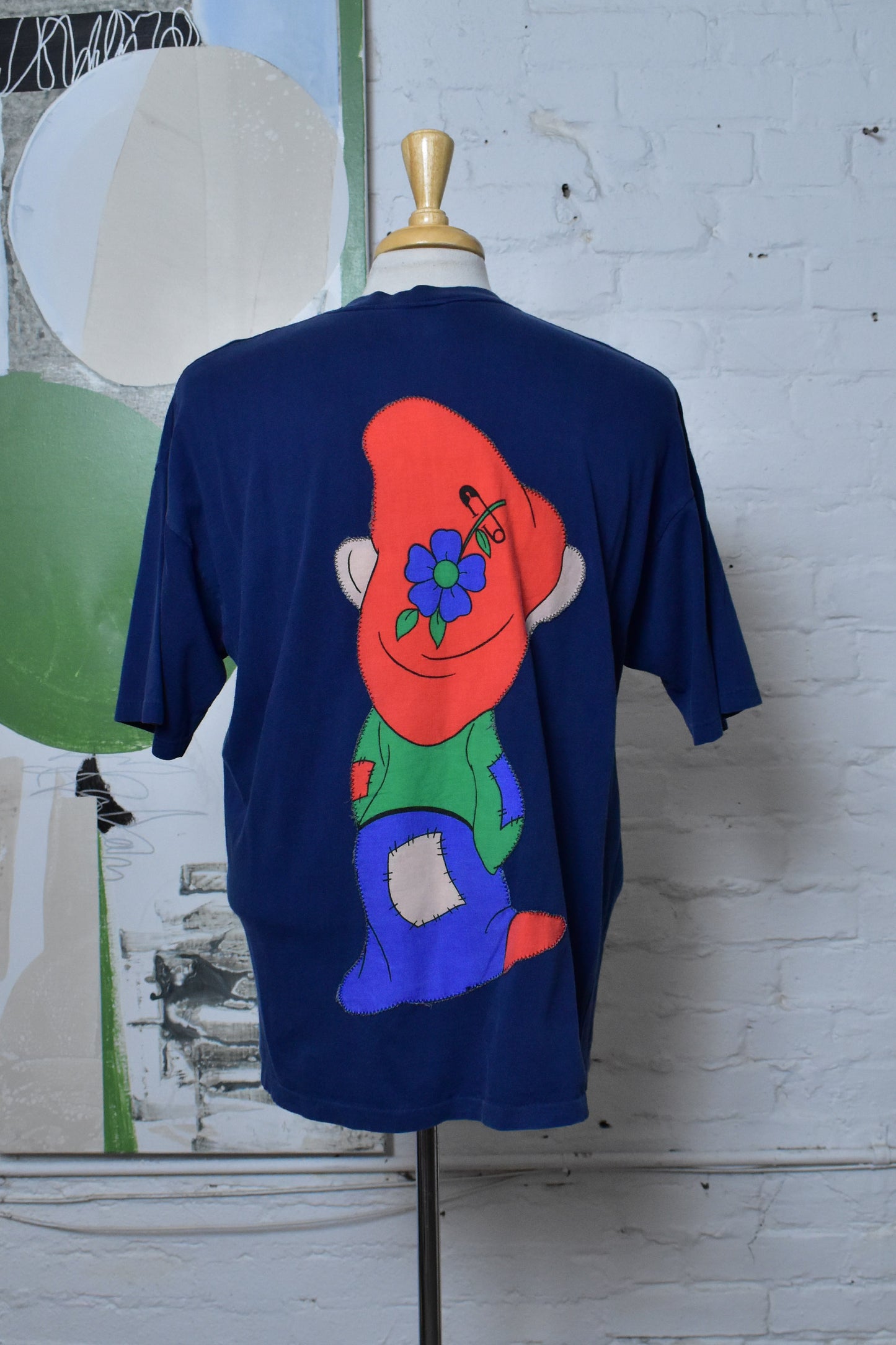 Vintage Fun-Tees Patchwork Snow White Dopey Dwarf Graphic T-Shirt