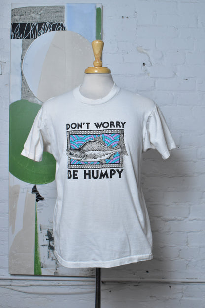 Vintage 1989 Don't Worry Be Humpy T-Shirt | Graphic Fish Art By Ray Troll | Fruit Of The Loom | Made In USA